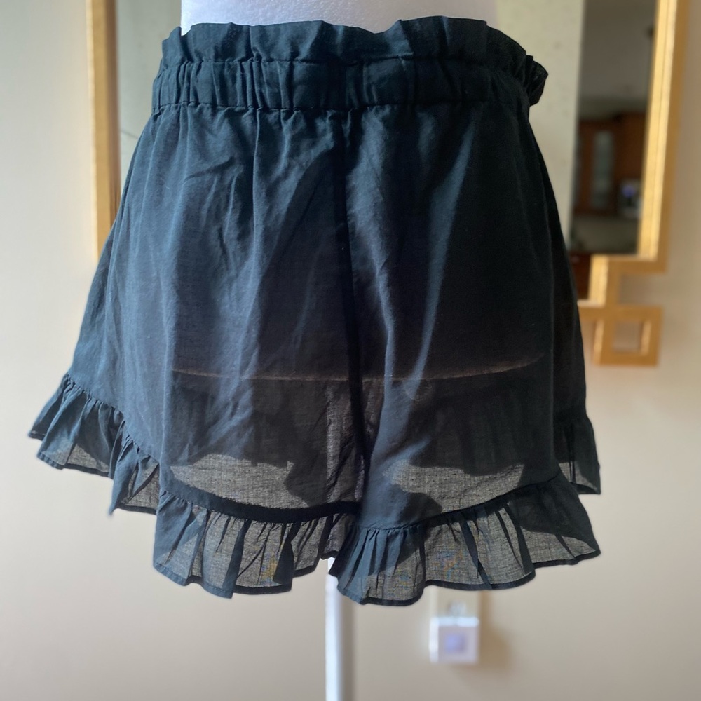 J Crew Cotton voile ruffle beach short black small - Picture 5 of 15
